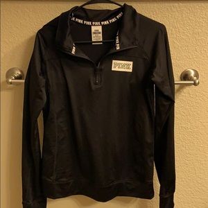 Pink ultimate quarter zip in black